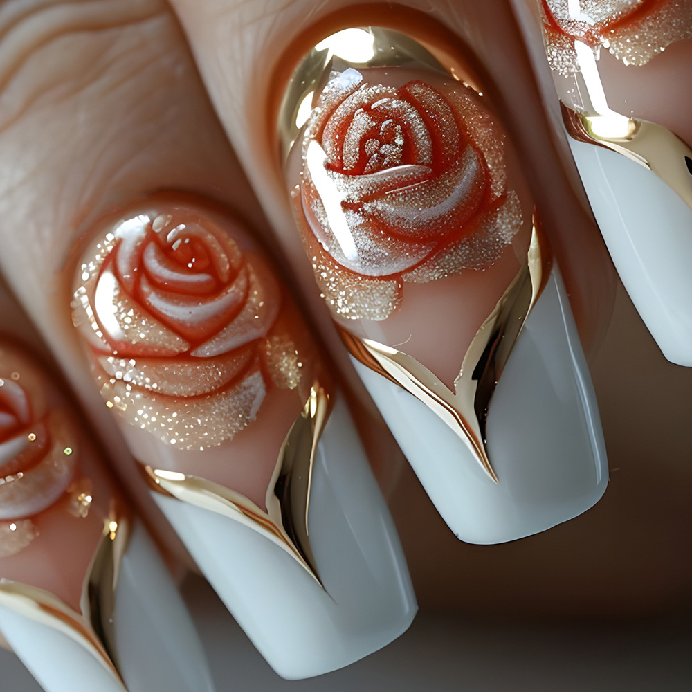 Nail Art Full Color - Белый французский кончик, пресс для ногтей,