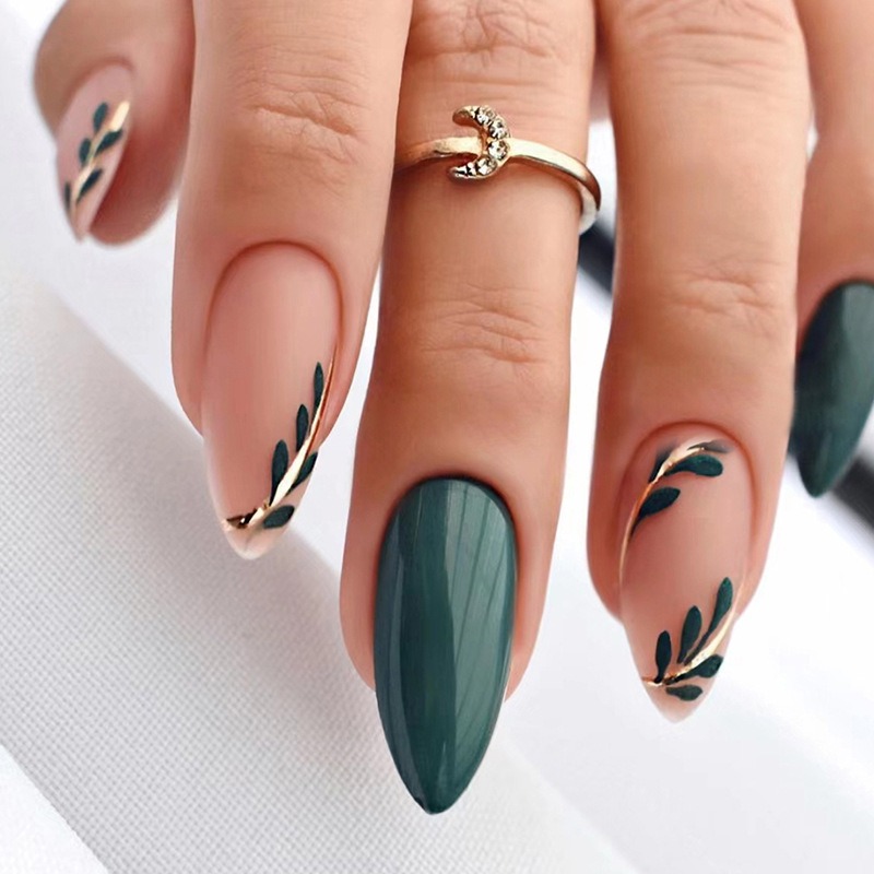 Nail Art Pink - 24 шт./компл. миндалевидный пресс для ногтей