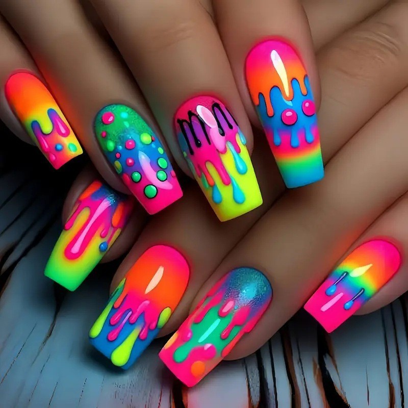 Press On Nail Set - 24 шт./компл., короткие накладные ногти средней