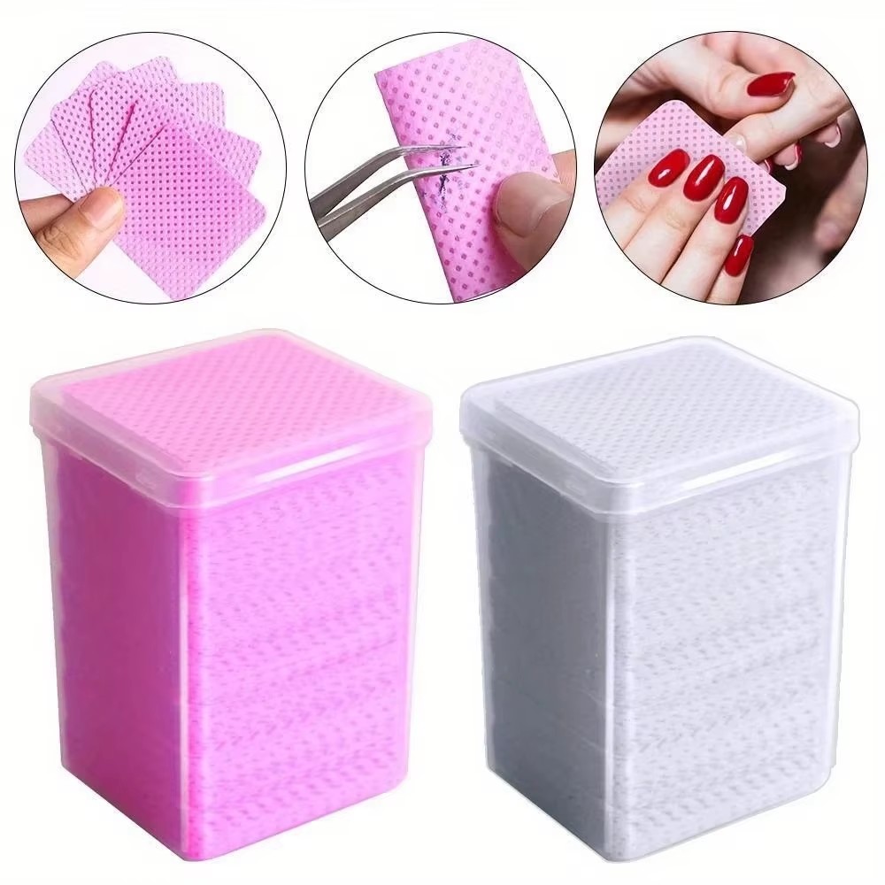 Nail Art Pink - 200 шт. розовых безворсовых салфеток для