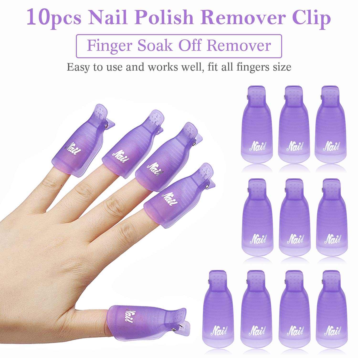 Nail Art Ideas - 10 шт. пластиковых зажимов для снятия