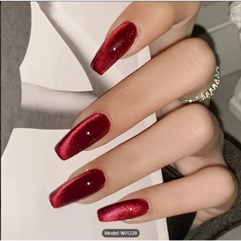 Nail Art Red Cherry - 24 шт. красный кошачий глаз носить