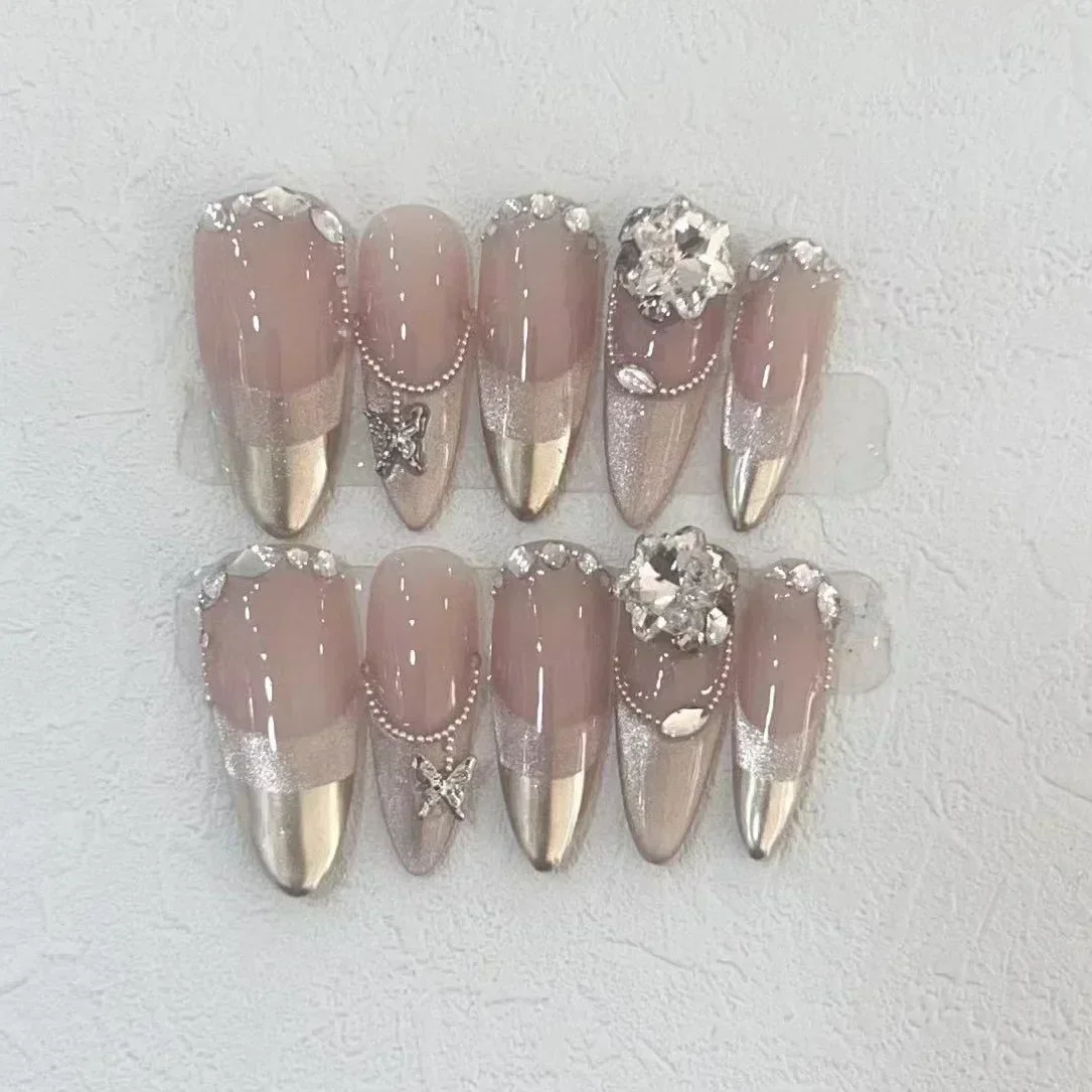Nail Art Pink - 10 шт., ручная работа, накладные ногти,