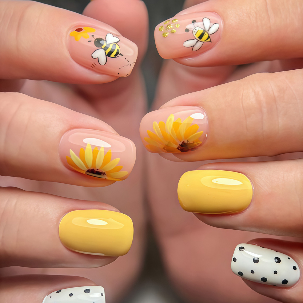 Press On Nail Set - Короткие квадратные накладные ногти для женщин