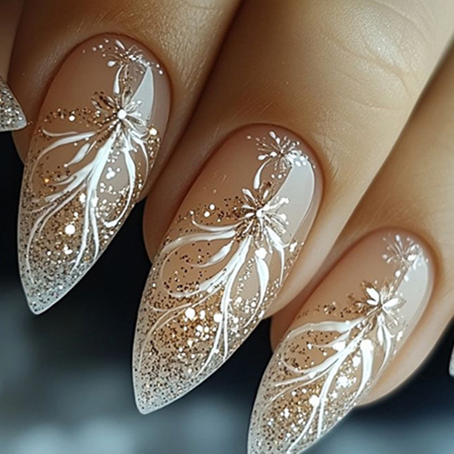Press On Nail Set - 24 шт./компл., короткие средние накладные ногти