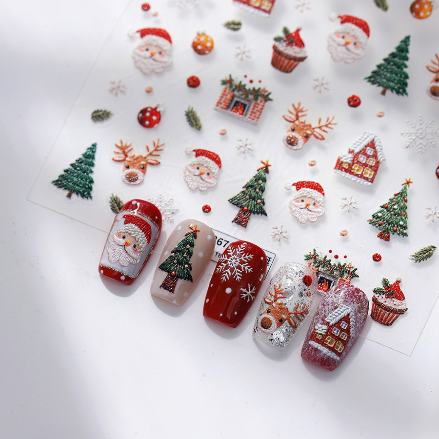 Nail Art Xmas Design - Милые рождественские наклейки для ногтей с