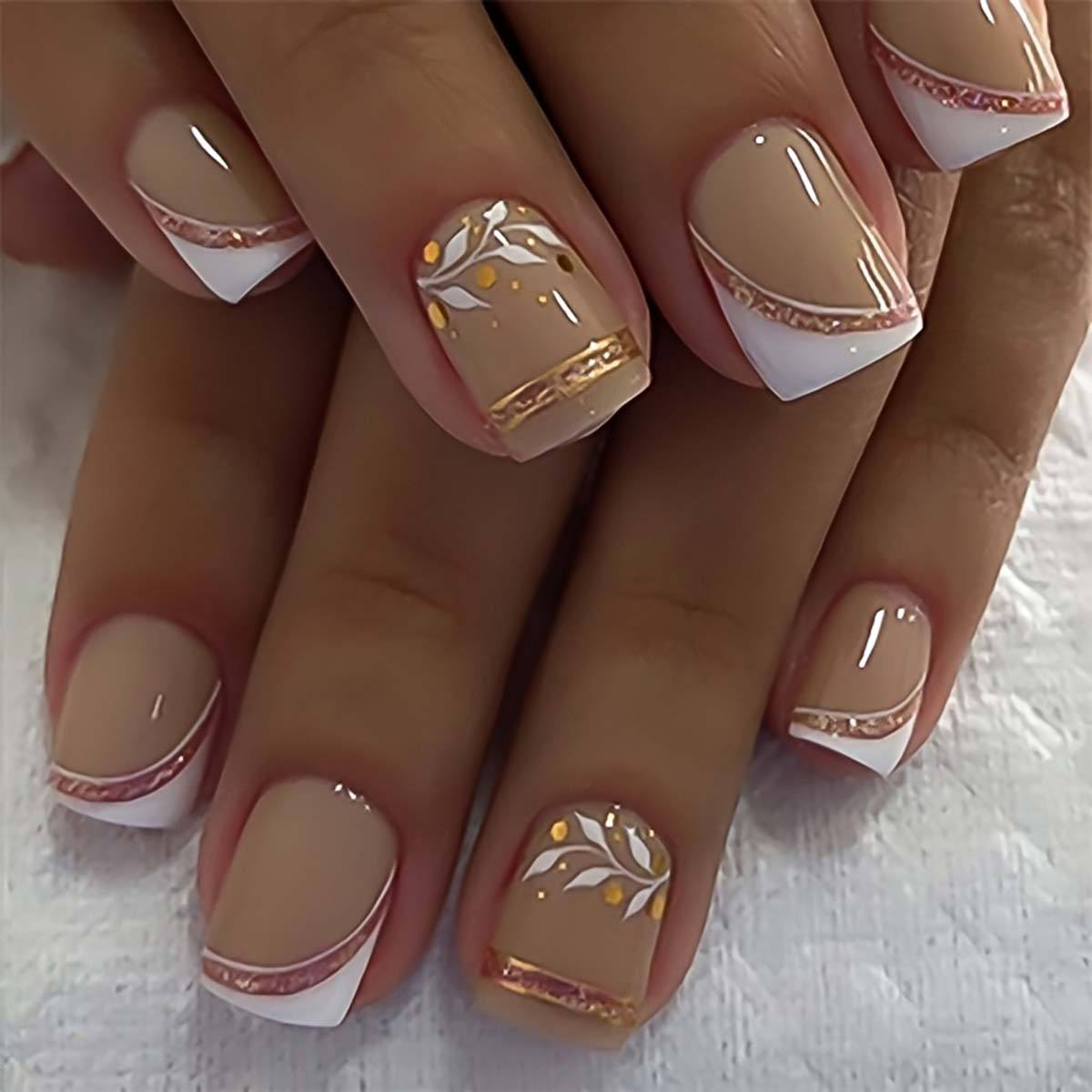 Press On Nail Set - Короткие накладные ногти средней длины для