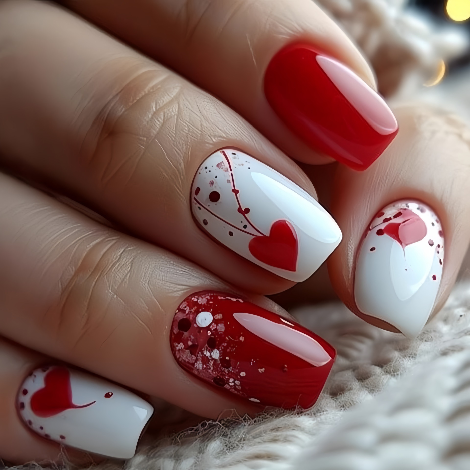 Nail Art Pink - Короткие средние накладные ногти для женщин