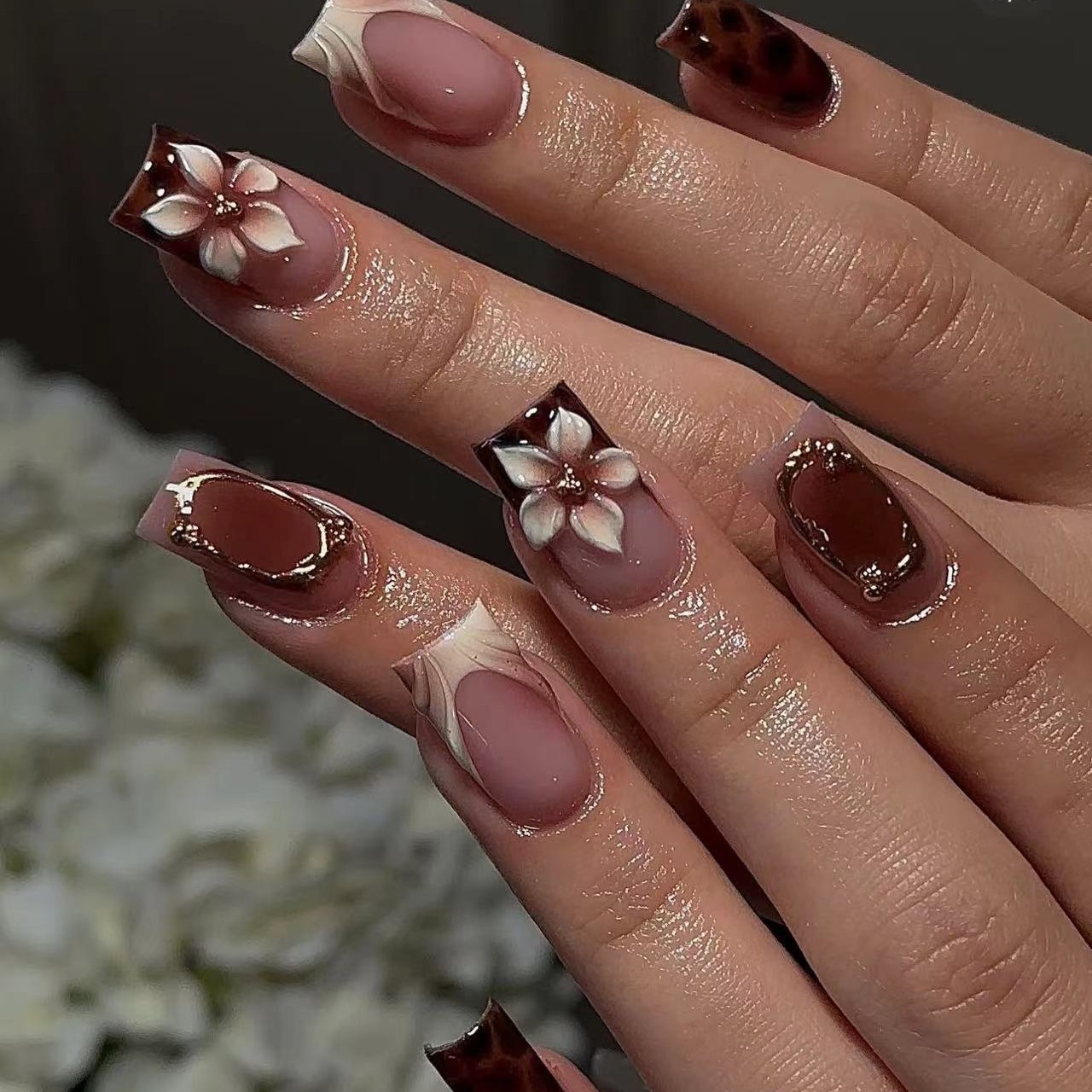 Press On Nail Set - Короткие квадратные накладные ногти для женщин