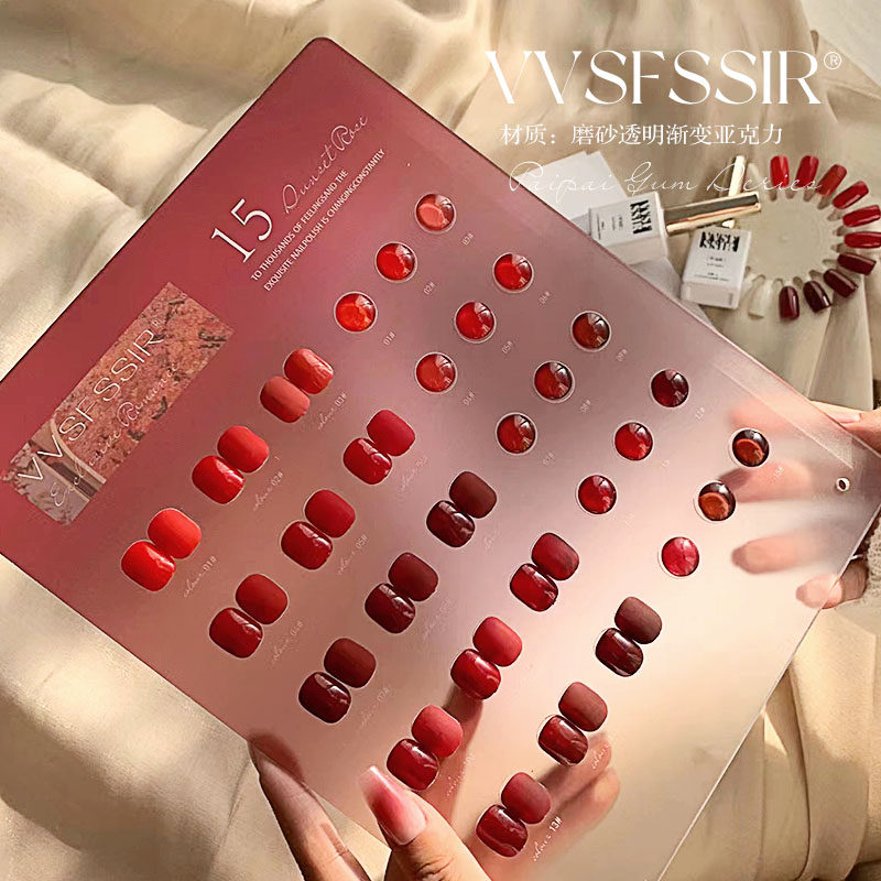 Nail Art Red Cherry - Набор гель-лаков VVSFSSIR, 15 цветов: красный,