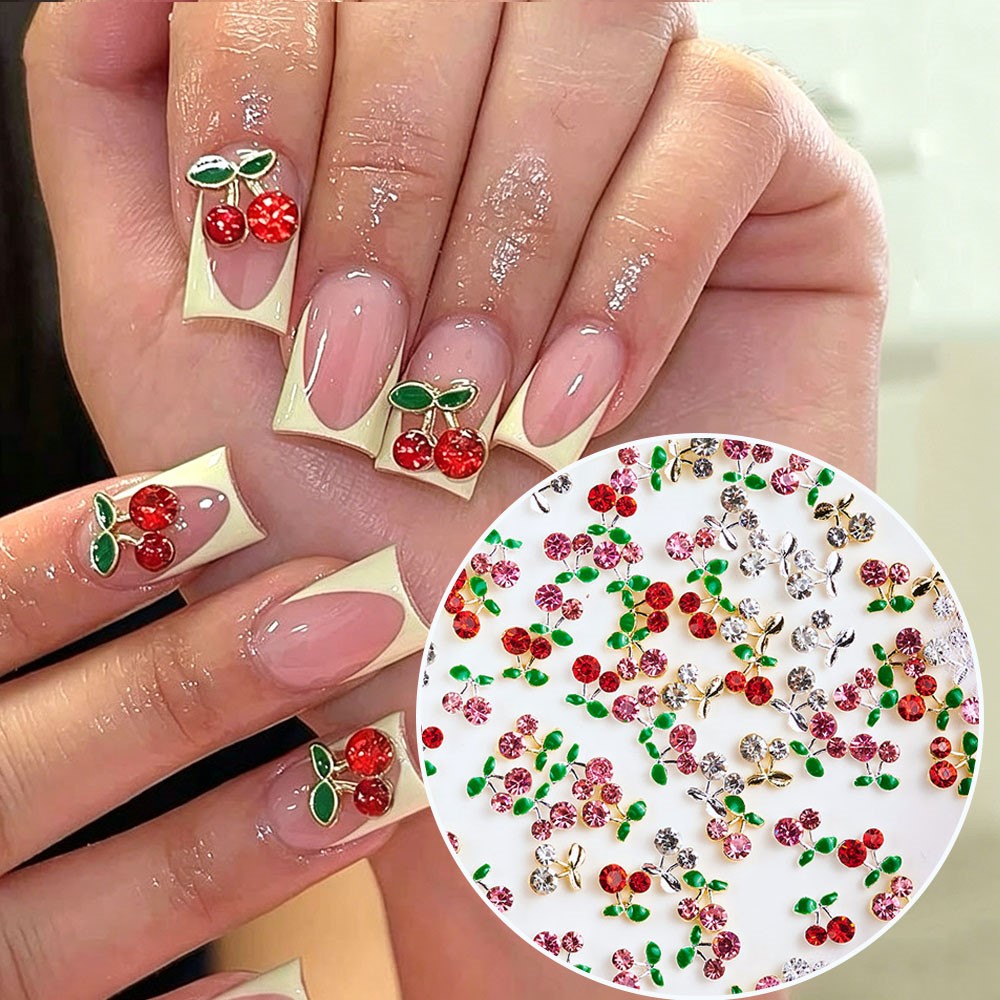 40 шт. 3D блестящие розовые и  – обзор и цена Nail Art Red Cherry