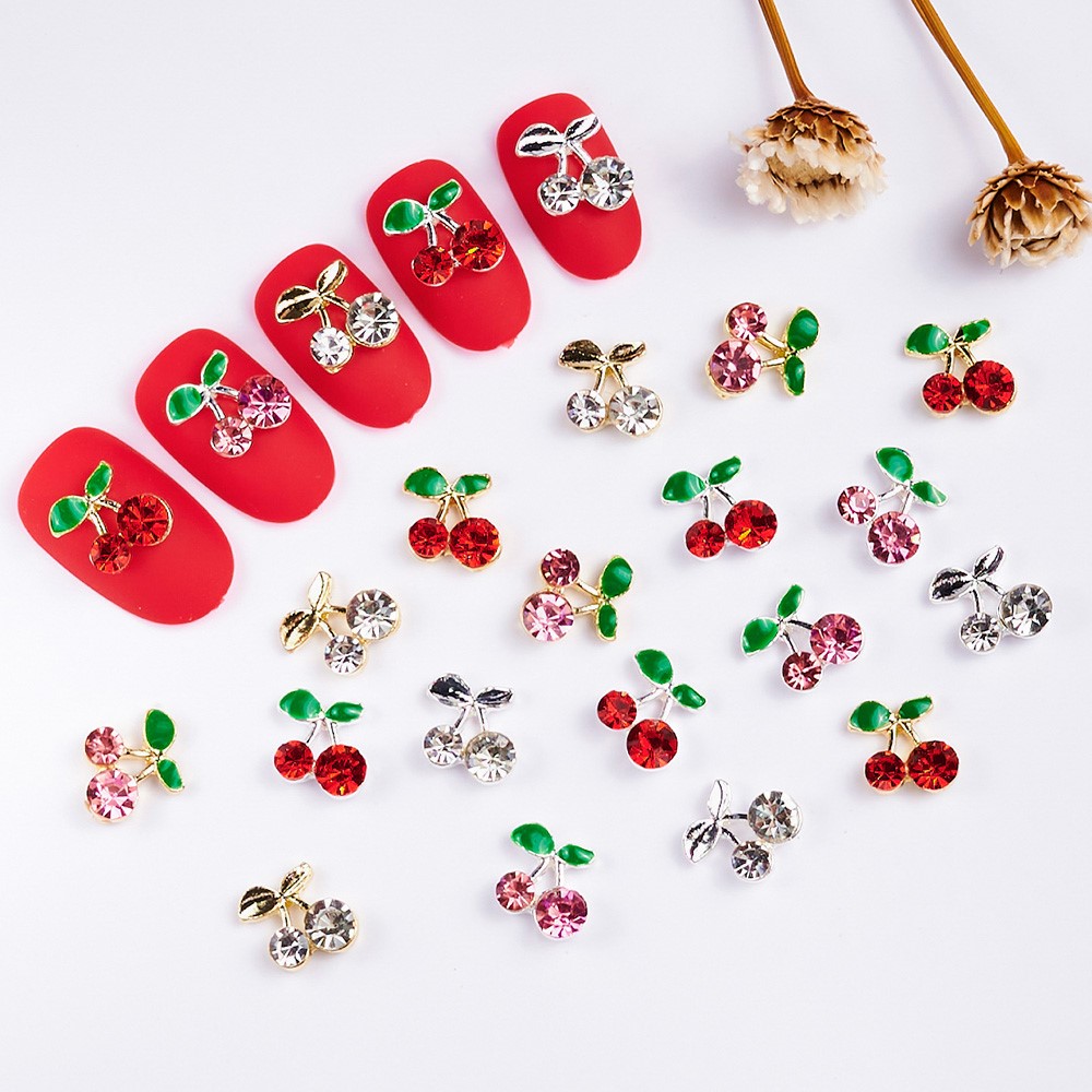 40 шт. 3D блестящие розовые и  – обзор и цена Nail Art Red Cherry