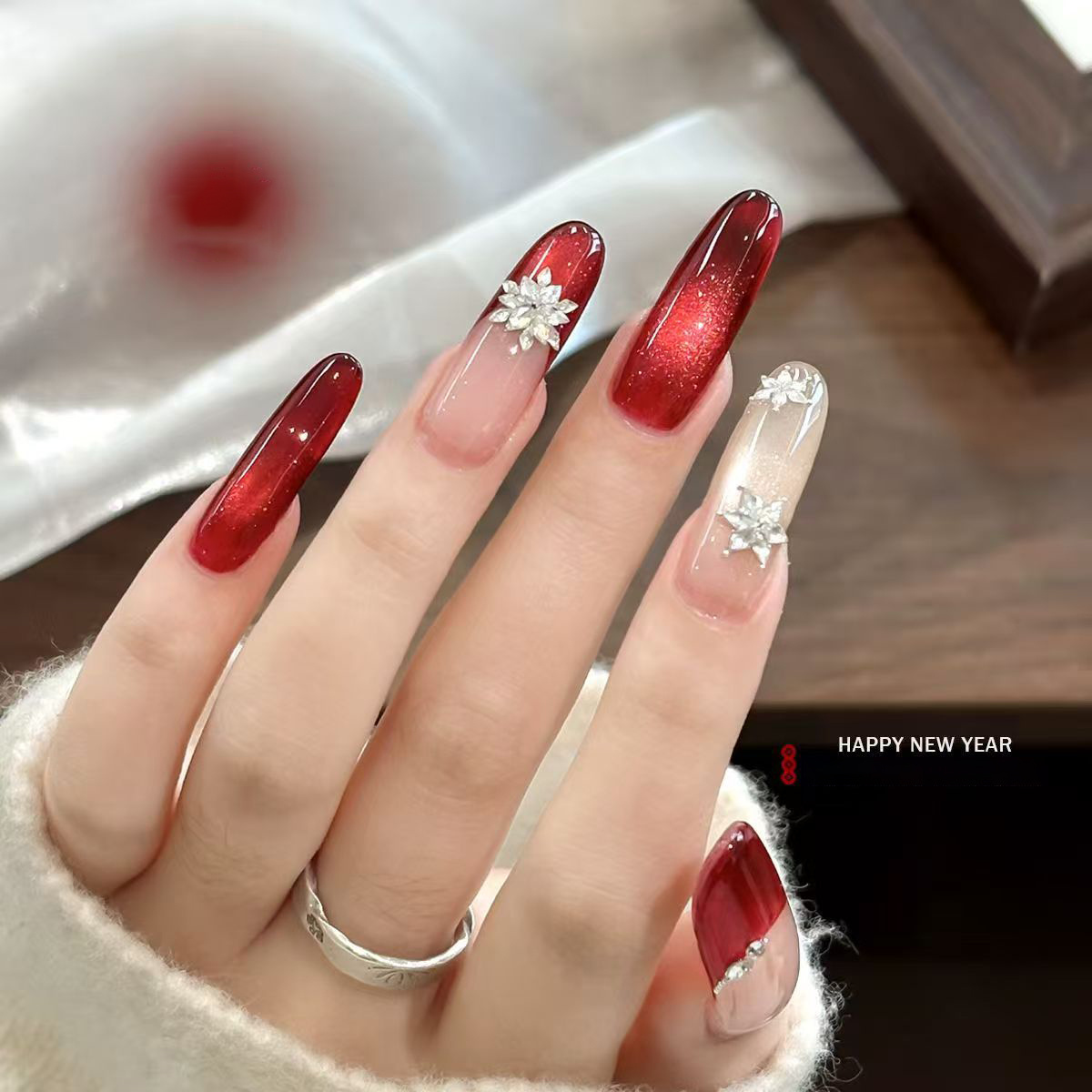 1 шт. 9-цветный красный тверды – обзор и цена Nail Art Red Cherry