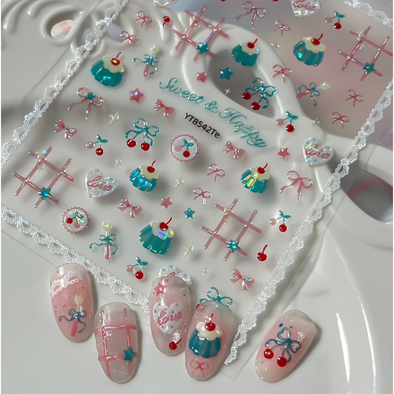 1 шт. милые летние наклейки дл – обзор и цена Nail Art Red Cherry