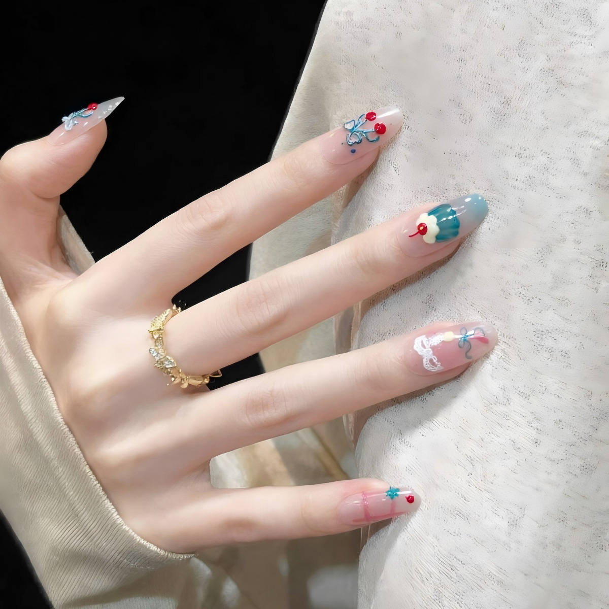 1 шт. милые летние наклейки дл – обзор и цена Nail Art Red Cherry