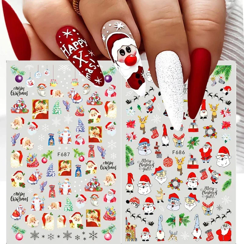 Рождественские наклейки для но – обзор и цена Nail Art Xmas Design