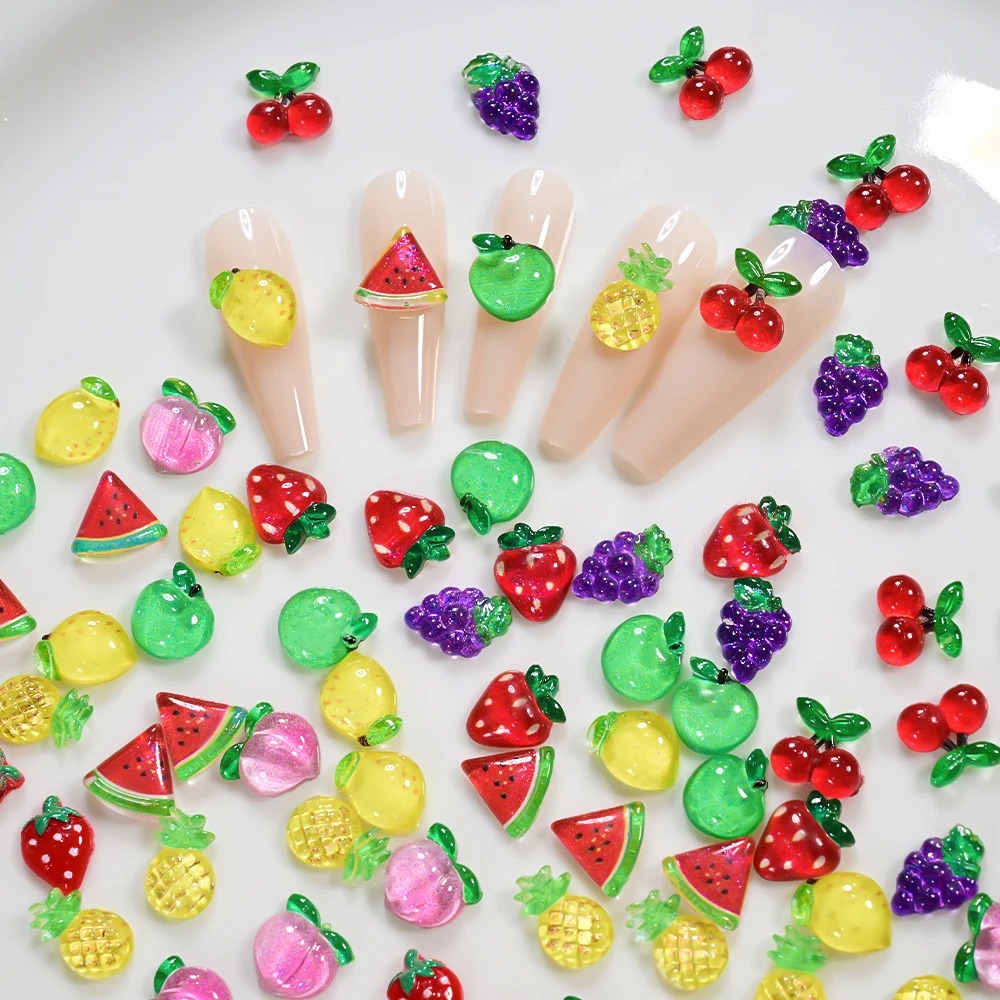 100 шт. 3D-украшений для ногте – обзор и цена Nail Art Red Cherry