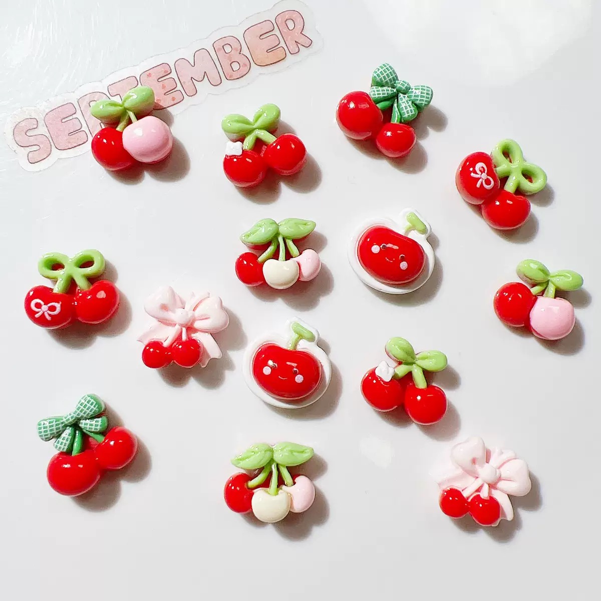 20 шт., милый мини-мультфильм  – обзор и цена Nail Art Red Cherry