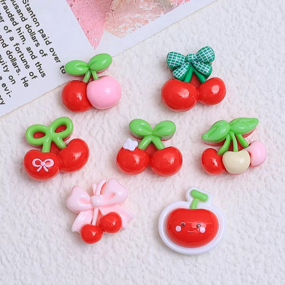 20 шт., милый мини-мультфильм  – обзор и цена Nail Art Red Cherry