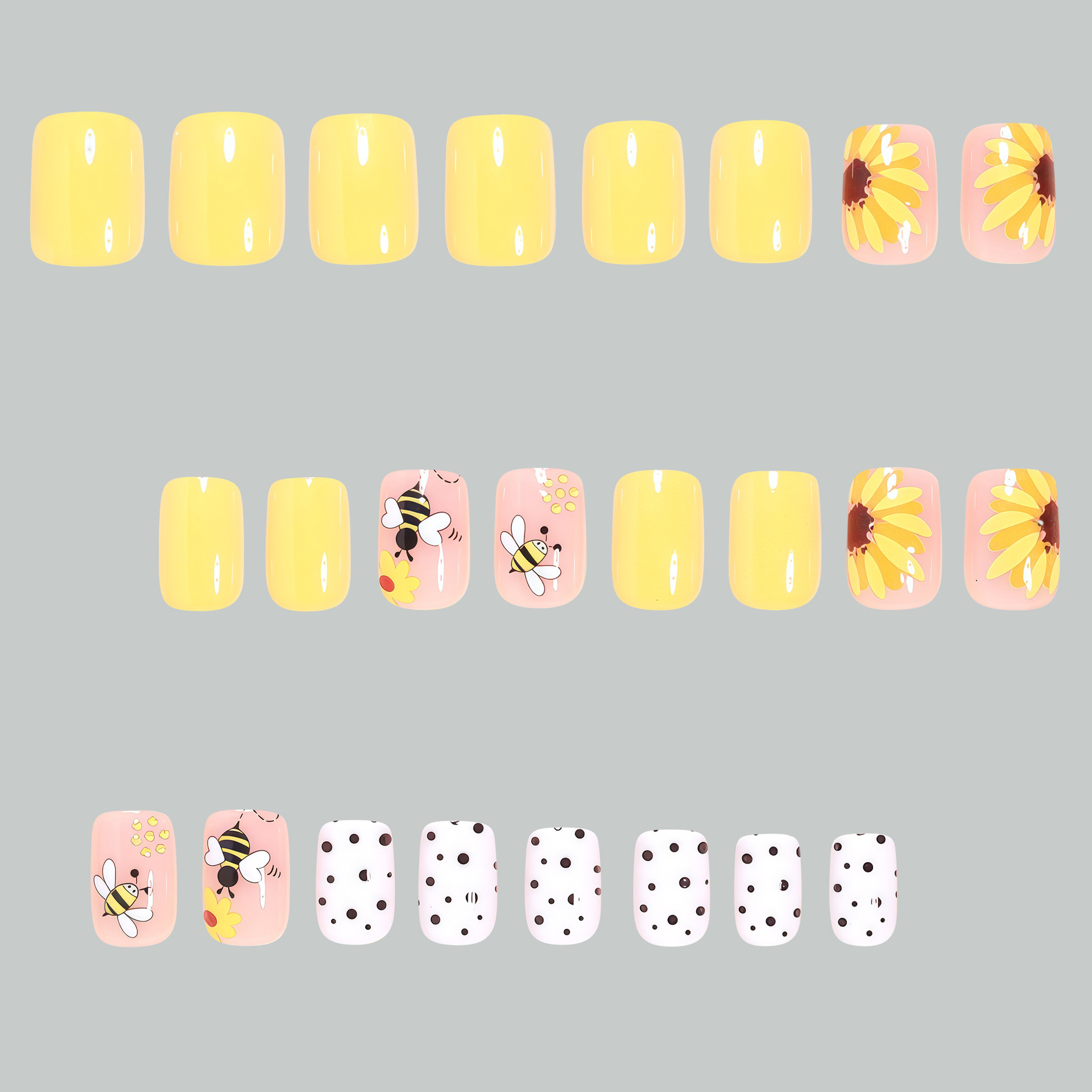 Короткие квадратные накладные  – обзор и цена Press On Nail Set