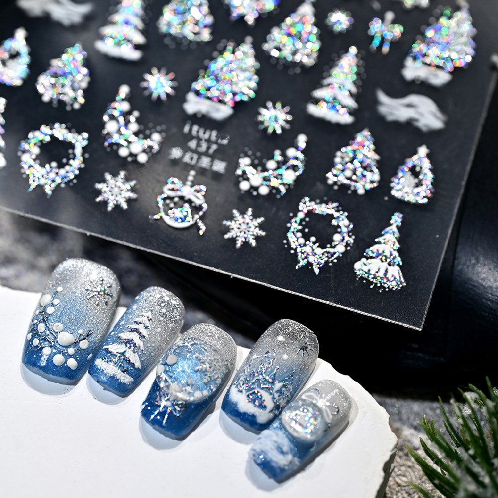 5D тисненный золотой замок/гир – обзор и цена Nail Art Xmas Design