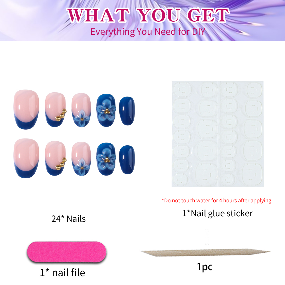 24 шт. коротких овальных 3D-на – обзор и цена Nail Art Ideas