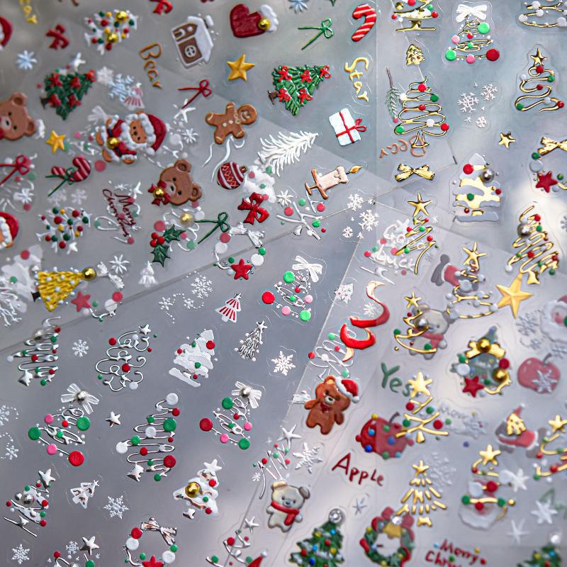 3D-наклейки для ногтей с блест – обзор и цена Nail Art Xmas Design