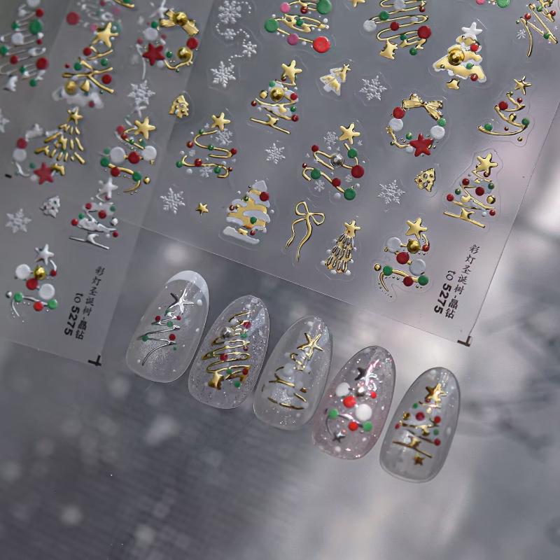 3D-наклейки для ногтей с блест – обзор и цена Nail Art Xmas Design