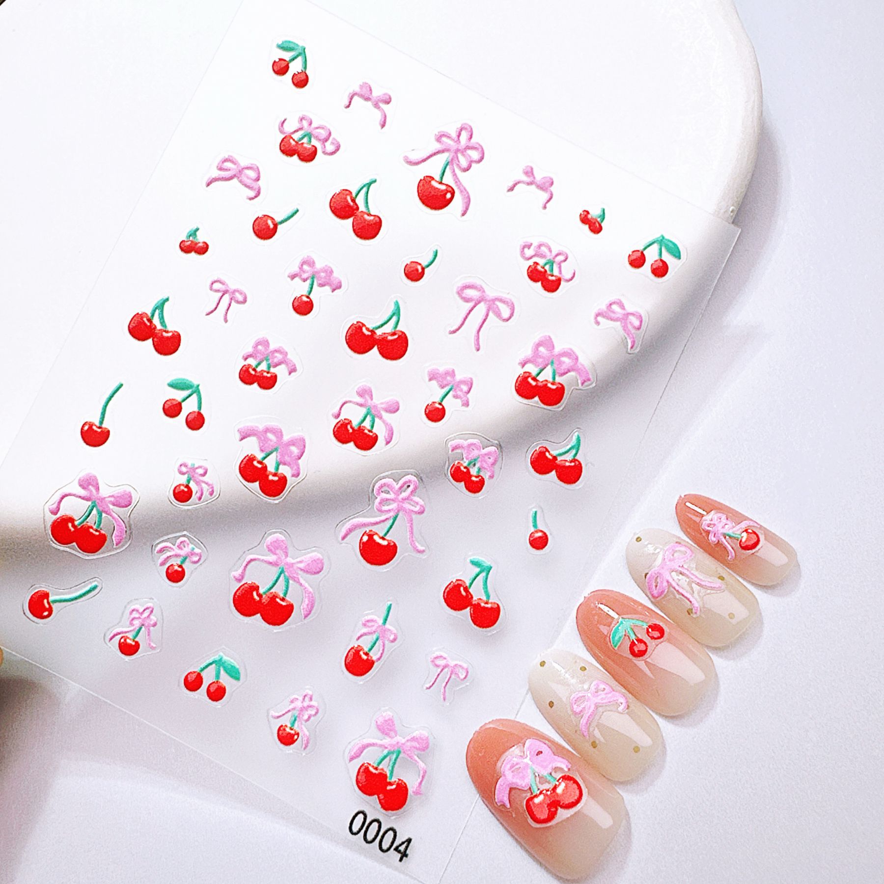 1 шт. зеленые и красные наклей – обзор и цена Nail Art Red Cherry