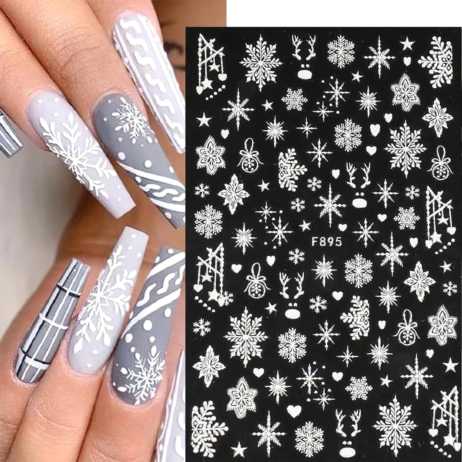 3D снежинки, наклейки для диза – обзор и цена Nail Art Xmas Design