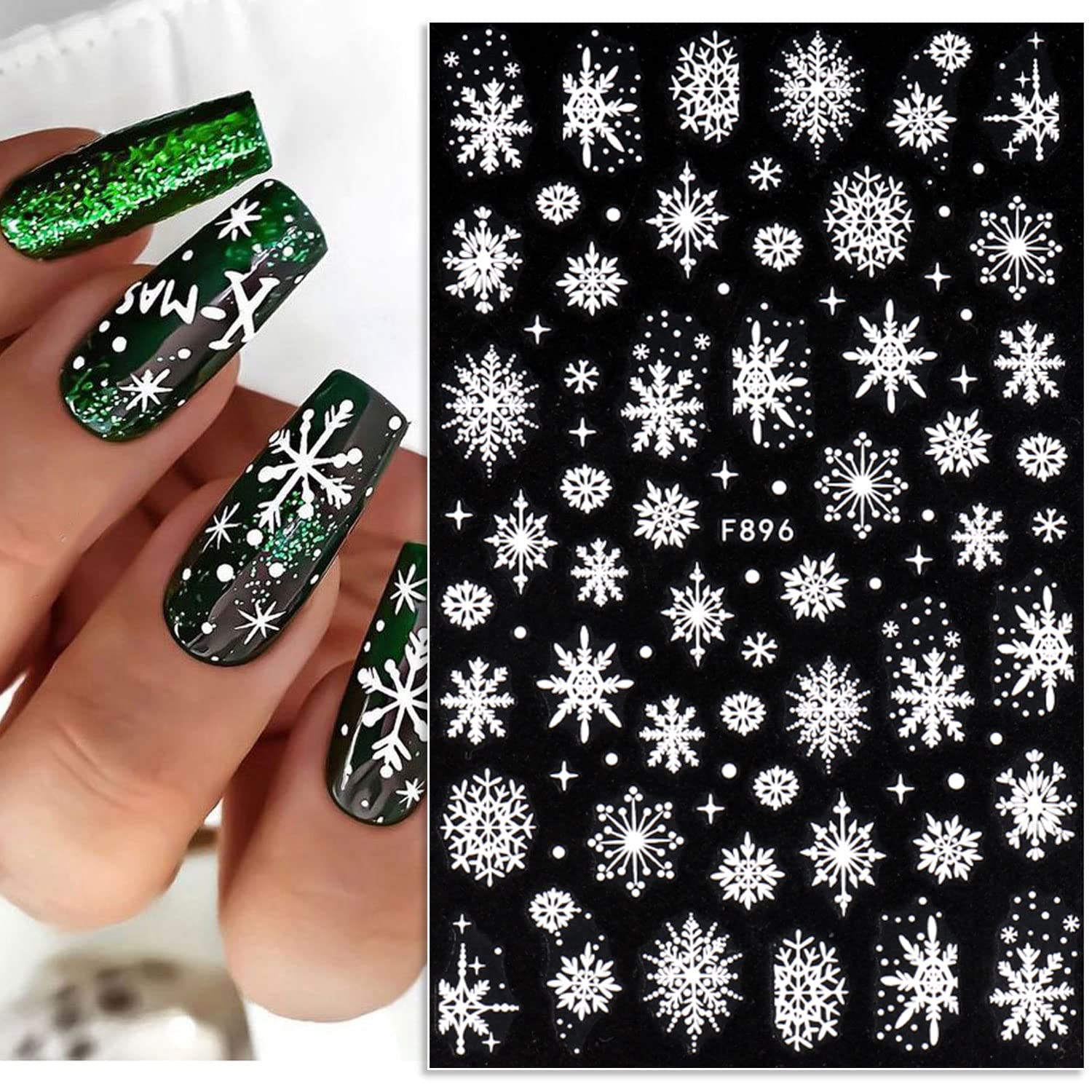 3D снежинки, наклейки для диза – обзор и цена Nail Art Xmas Design