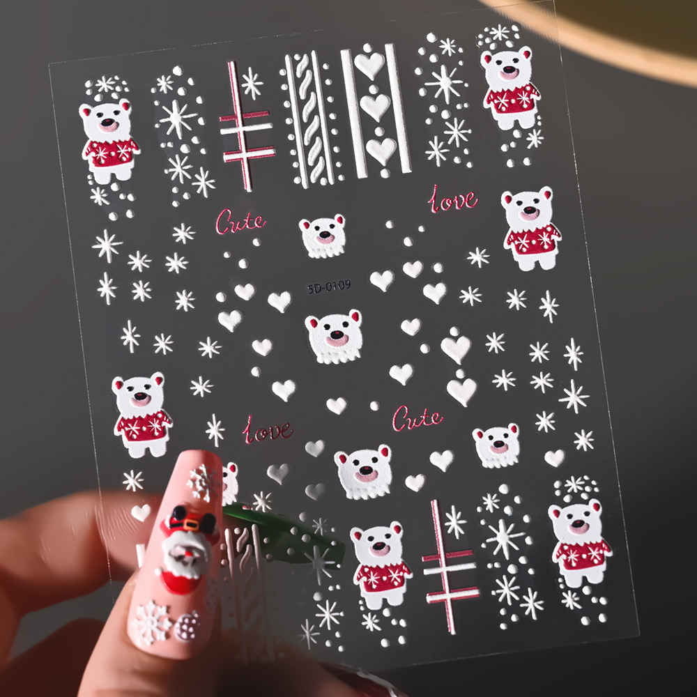 1 лист 5D рельефная рождествен – обзор и цена Nail Art Xmas Design