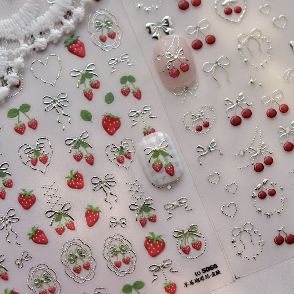 Прекрасные 5D наклейки для ног – обзор и цена Nail Art Red Cherry