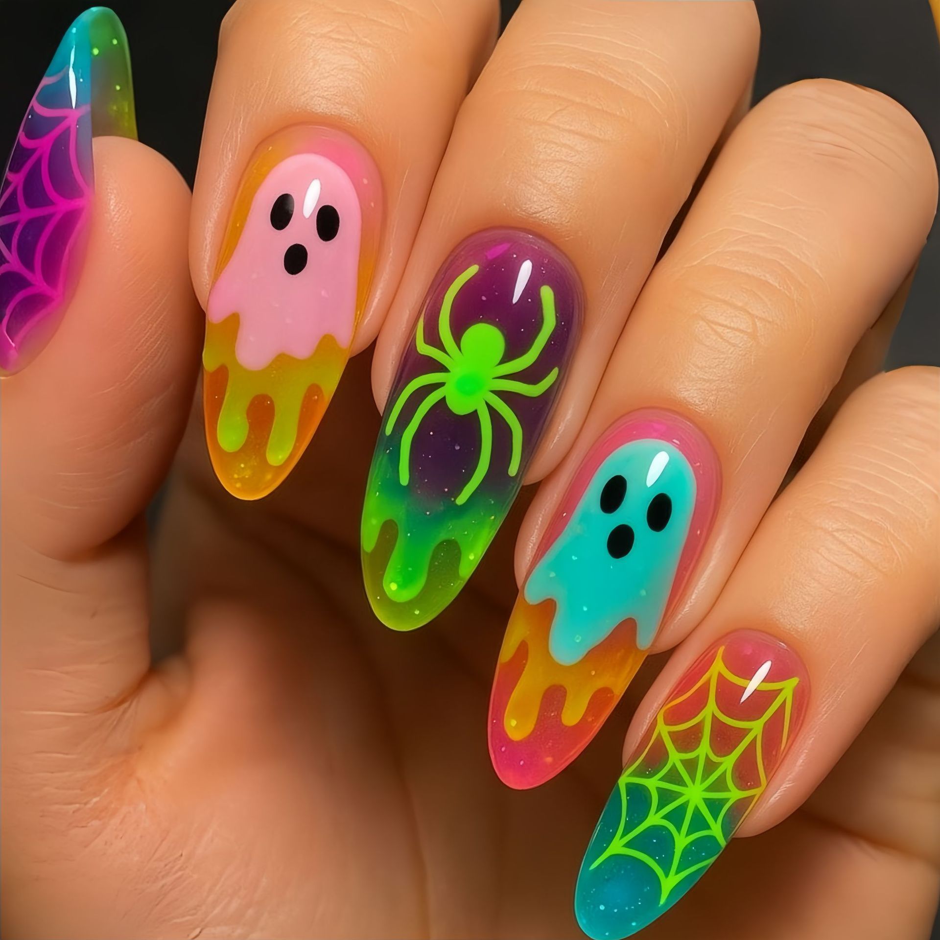 Неоновые градиентные накладные – обзор и цена Nail Art Full Color
